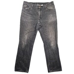 Vtg Lee Riders Mens Faded Black Straight Leg Denim Jeans 40x32 Distressed Retro